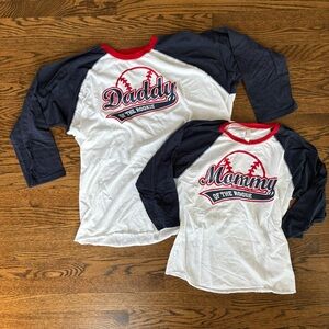 Daddy and Mommy Baseball Raglan Shirts M/XL